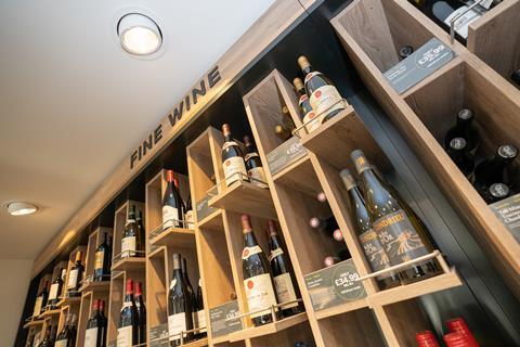 The fine wine area is designed to cater to Majestic's high-spending 'VIP' customers and features bottles ranging from £22 to £80 apiece.